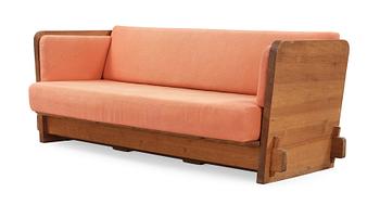 466. An Axel Einar Hjorth stained pine sofa 'Lovö'. Nordiska Kompaniet Sweden 1930's.