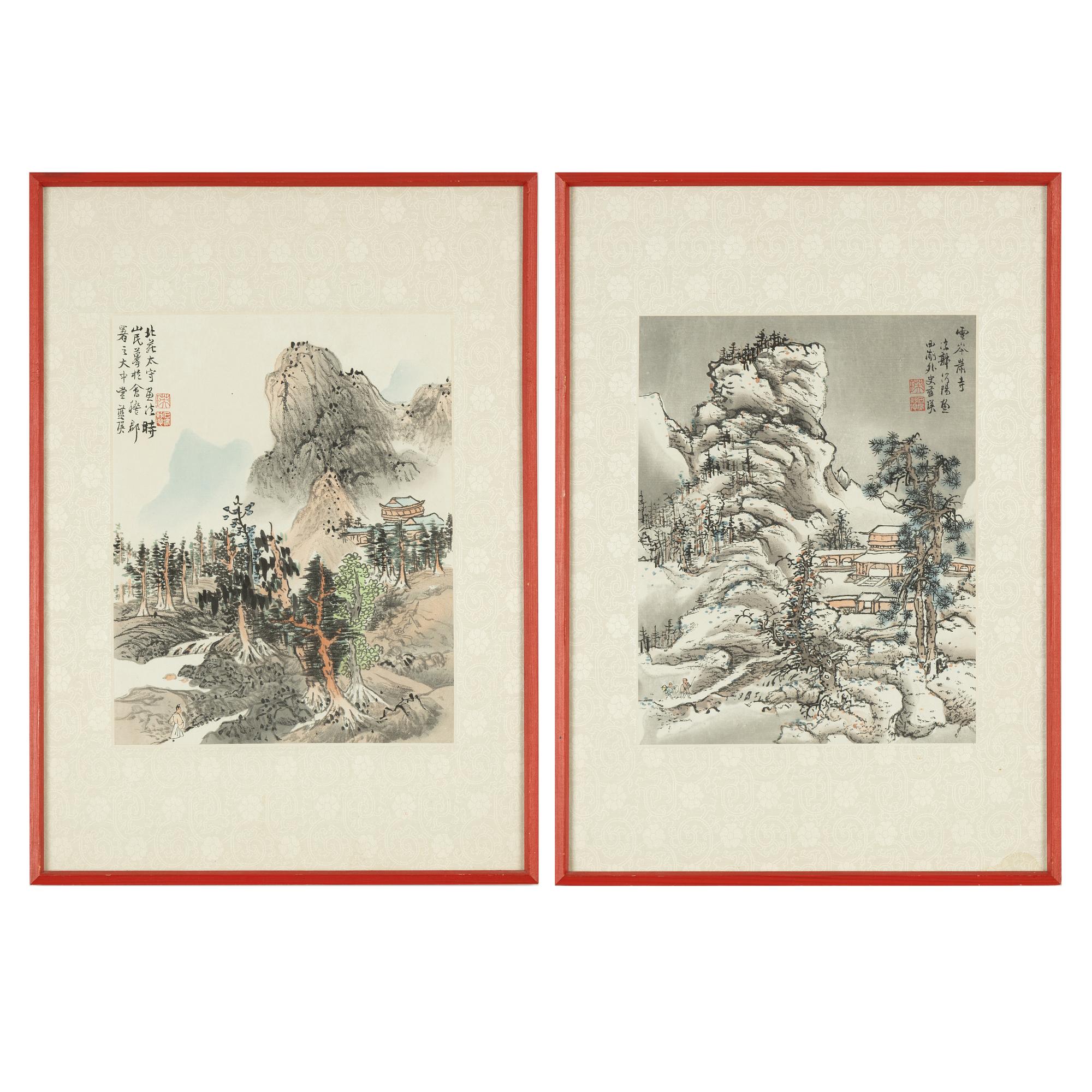 A pair of Chinese paintings by anonymous artist, 20th Century.