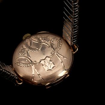 ARMBANDSUR, guld 14K, Schweiz sekelskiftet 1800/1900-tal.