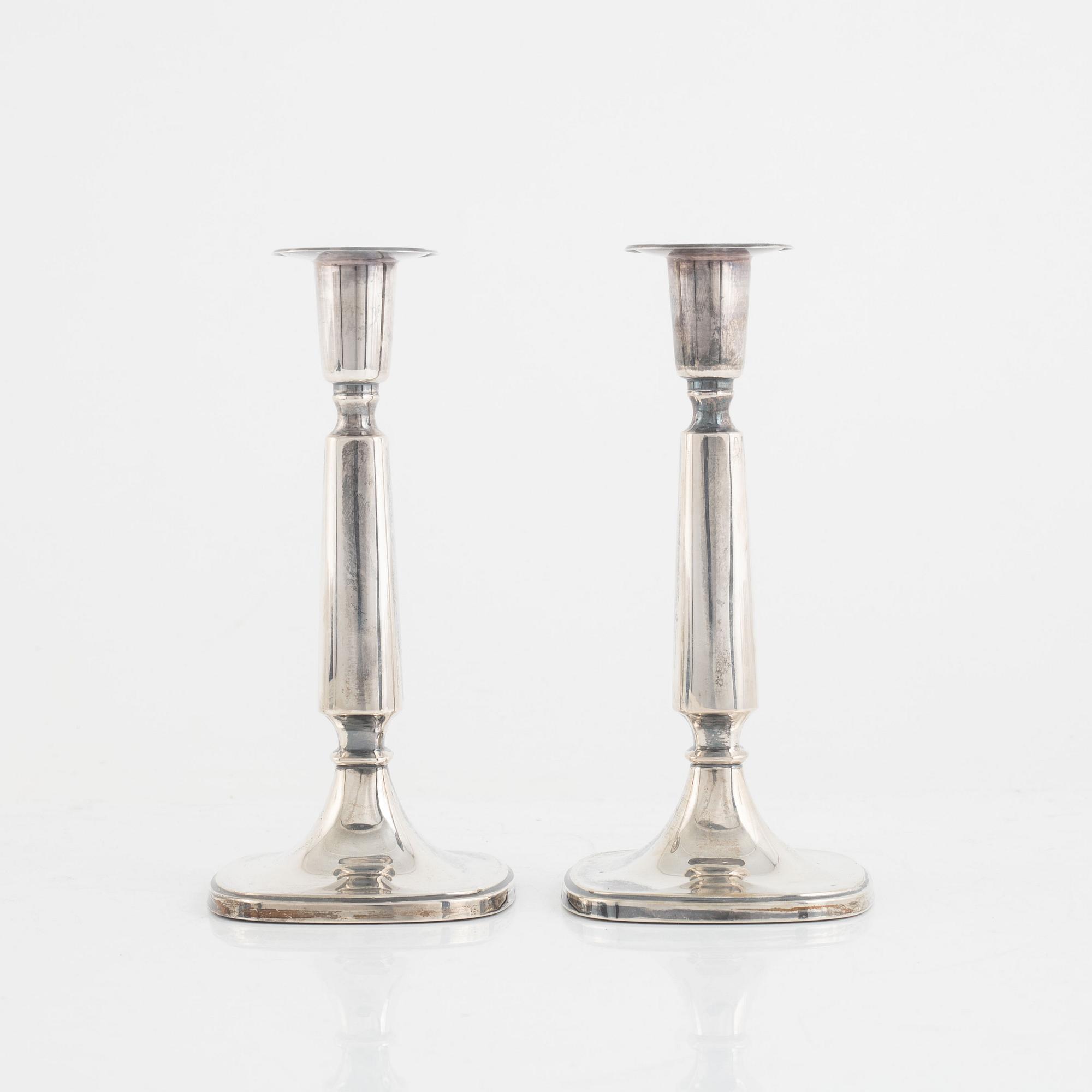 Tore Eldh, ljusstakar, ett par, silver, Ceson, Göteborg 1964.