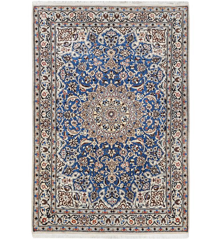 Matta, Nain, part silk, 9 laa, ca. 190 x 118 cm.