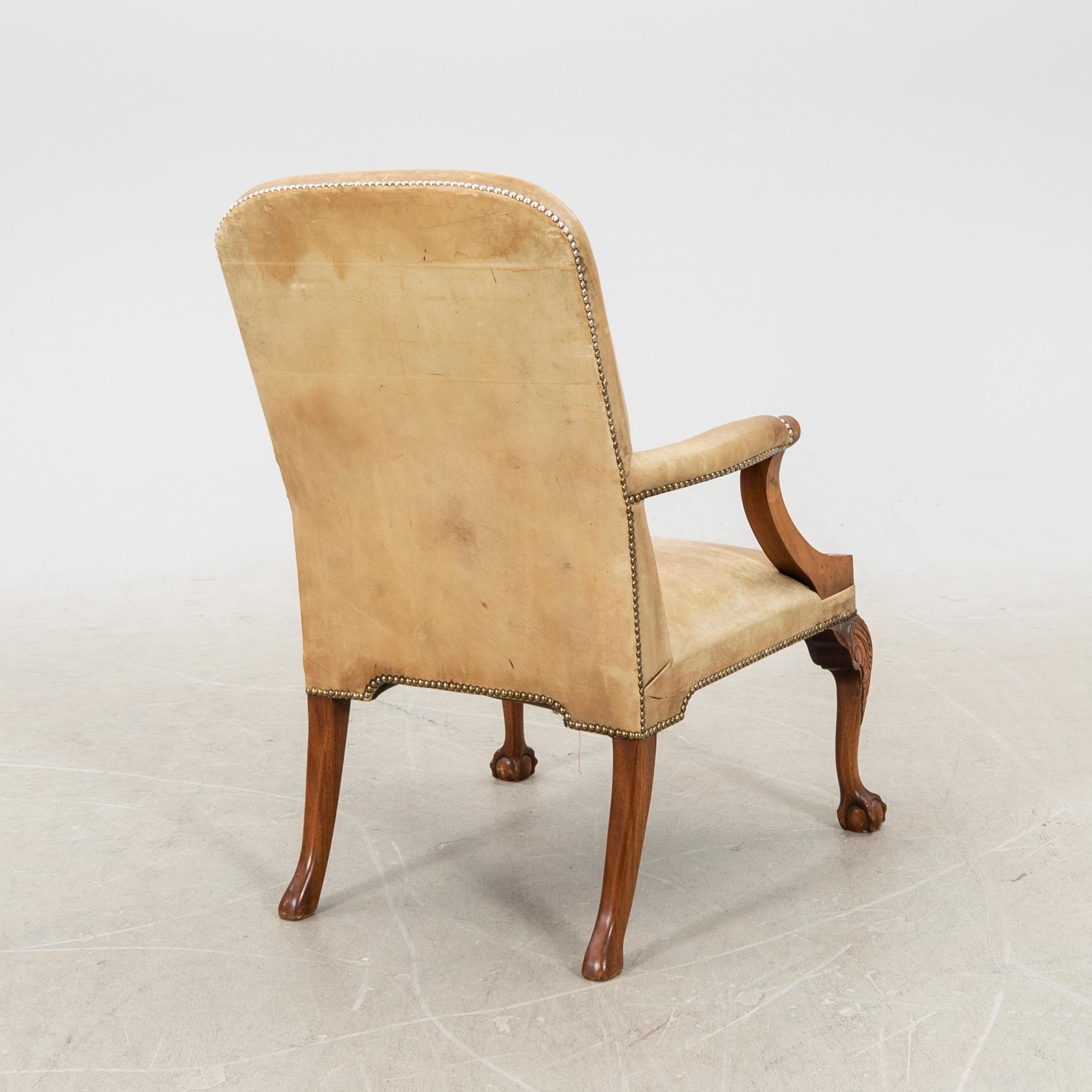 Armchair/desk chair Queen Anne style mid-20th century/second half.