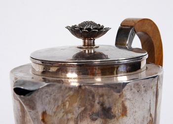KAFFESERVISDELAR, 3 delar, silver,  ca 640 gram.