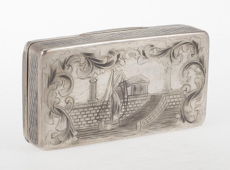 SNUSDOSA silver, oidentifierad mästare, Moskva, 1800-tal.