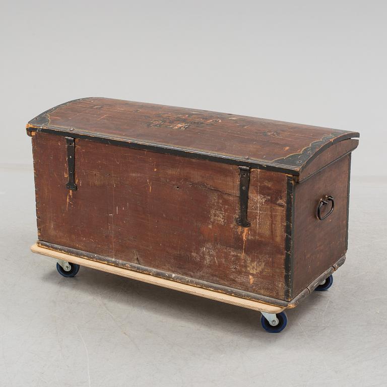 a Swedish folk art chest with the letters A.E.D and dated 1793.