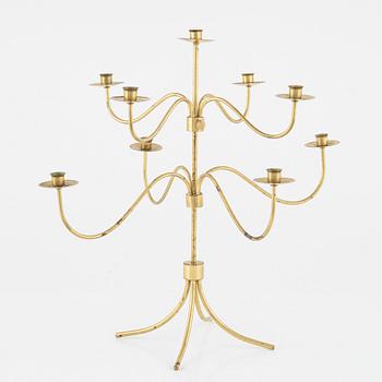 A Swedish brass candelabrum, second half of the 20th Century.