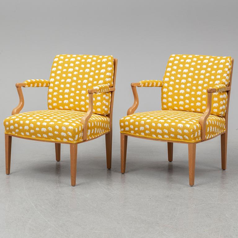 JOSEF FRANK, a pair of 969  armchairs, Firma Svensk Tenn.