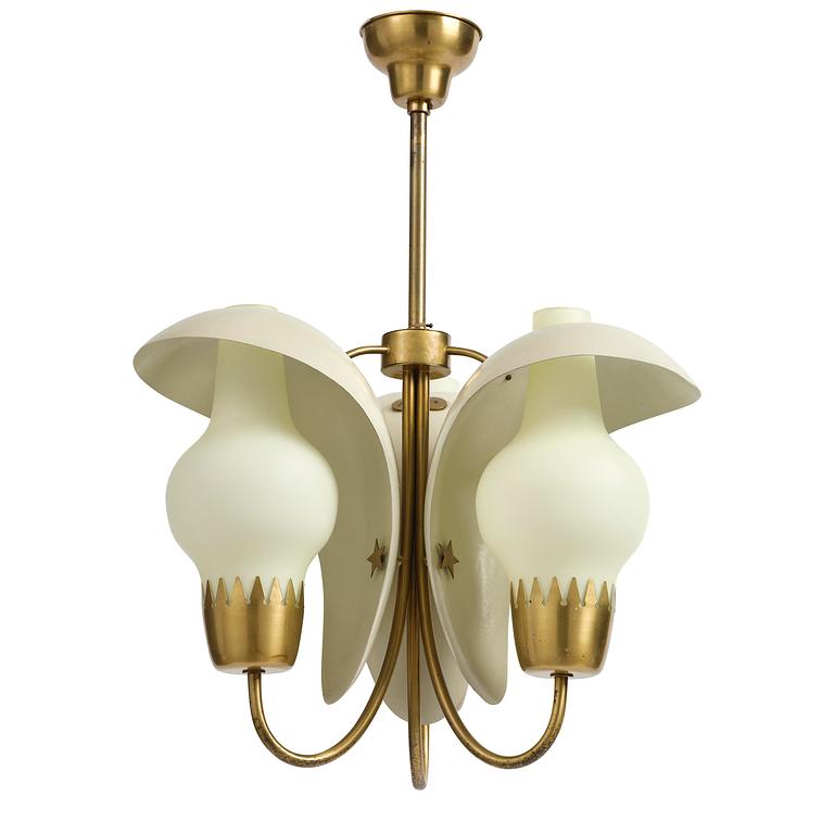 Hans Bergström, a rare ceiling lamp model "98", ateljé Lyktan, Åhus, 1940s-50s.