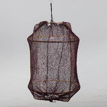 A 'Z1 Black' bamboo and sisal net ceiling light, Ay Illuminate.