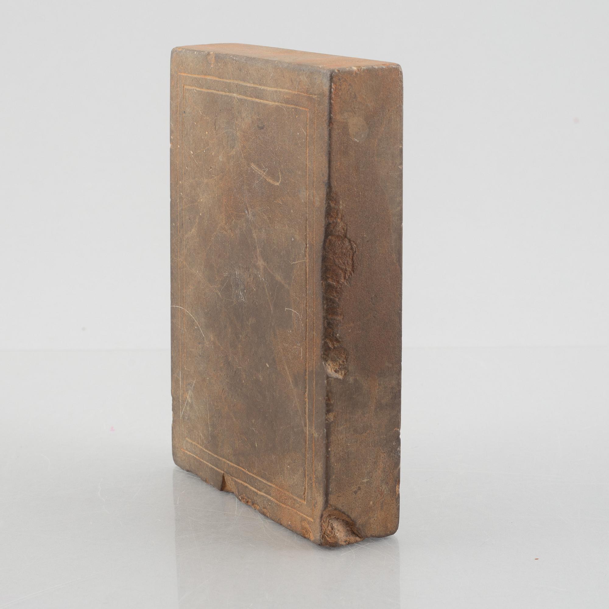A Chinese ink stone with an inscription, Qing dynasty or older.