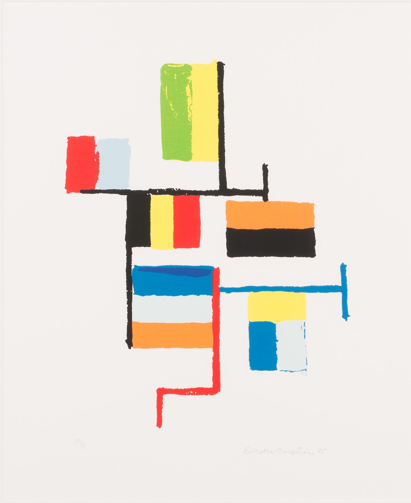 Ernst Mether-Borgström, silkscreen, signerad och daterad -75, numrerad 39/90.