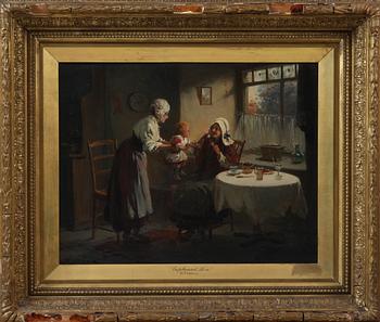 OKÄND KONSTNÄR, olja på duk, sign Posell, 1800/1900-tal.