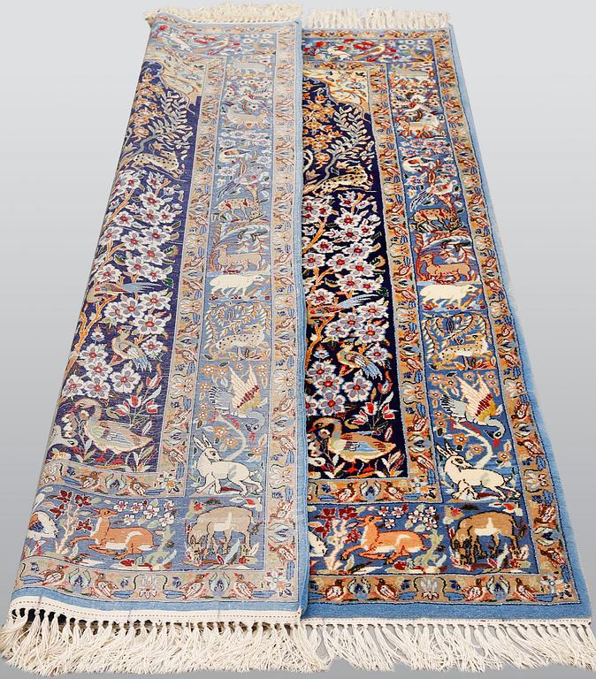 A part silk Esfahan rug, 170 x 108 cm.