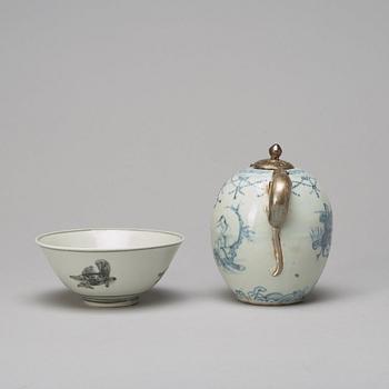 A South East Asian tea pot and bowl, 20th Century.
