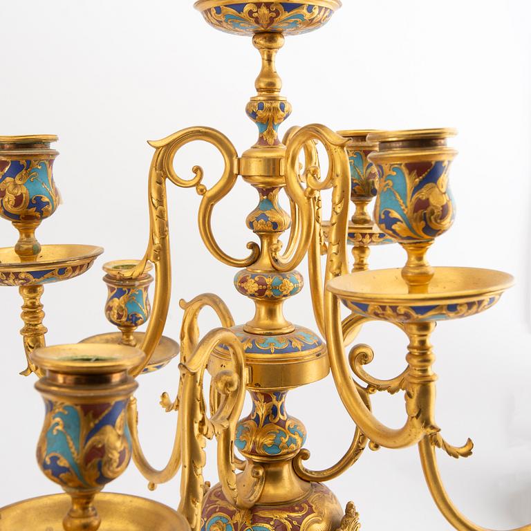 Candelabras, one pair from the first half of the 20th century.