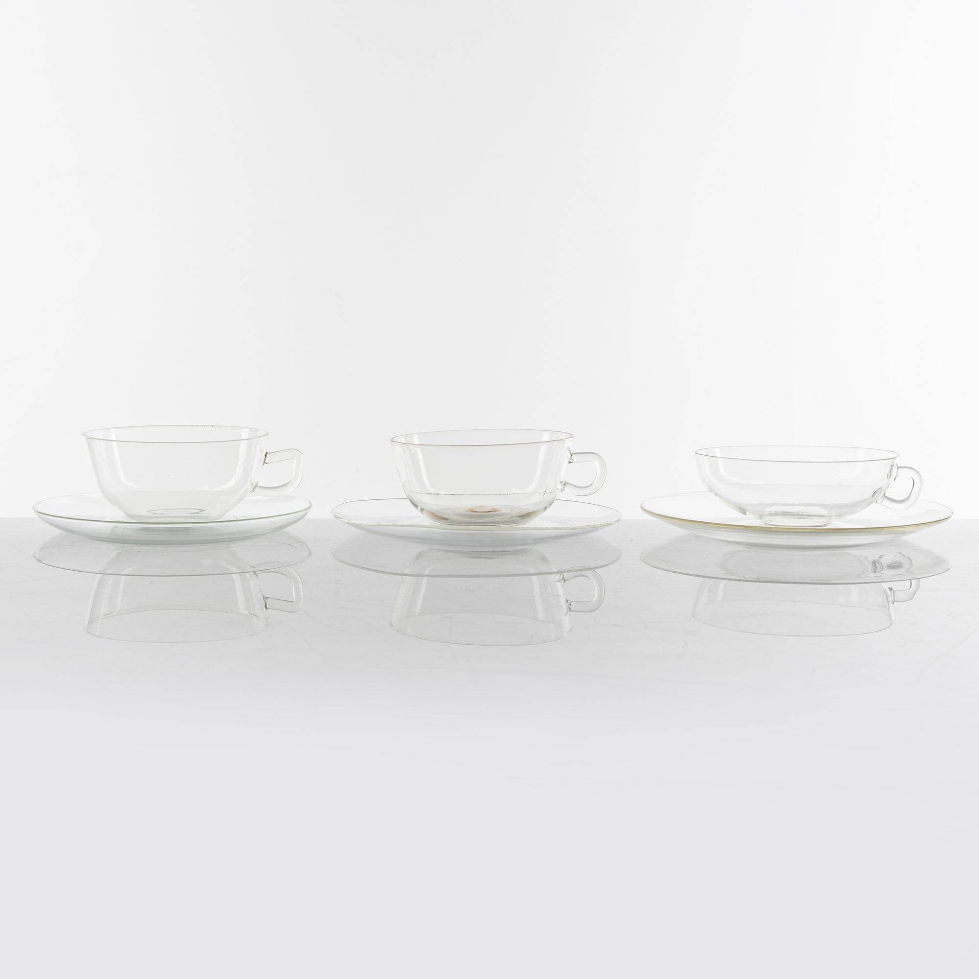 Wilhelm Wagenfeld, 159 glass service pieces, Jenaer Glaswerk, Schott & Gen, Germany.