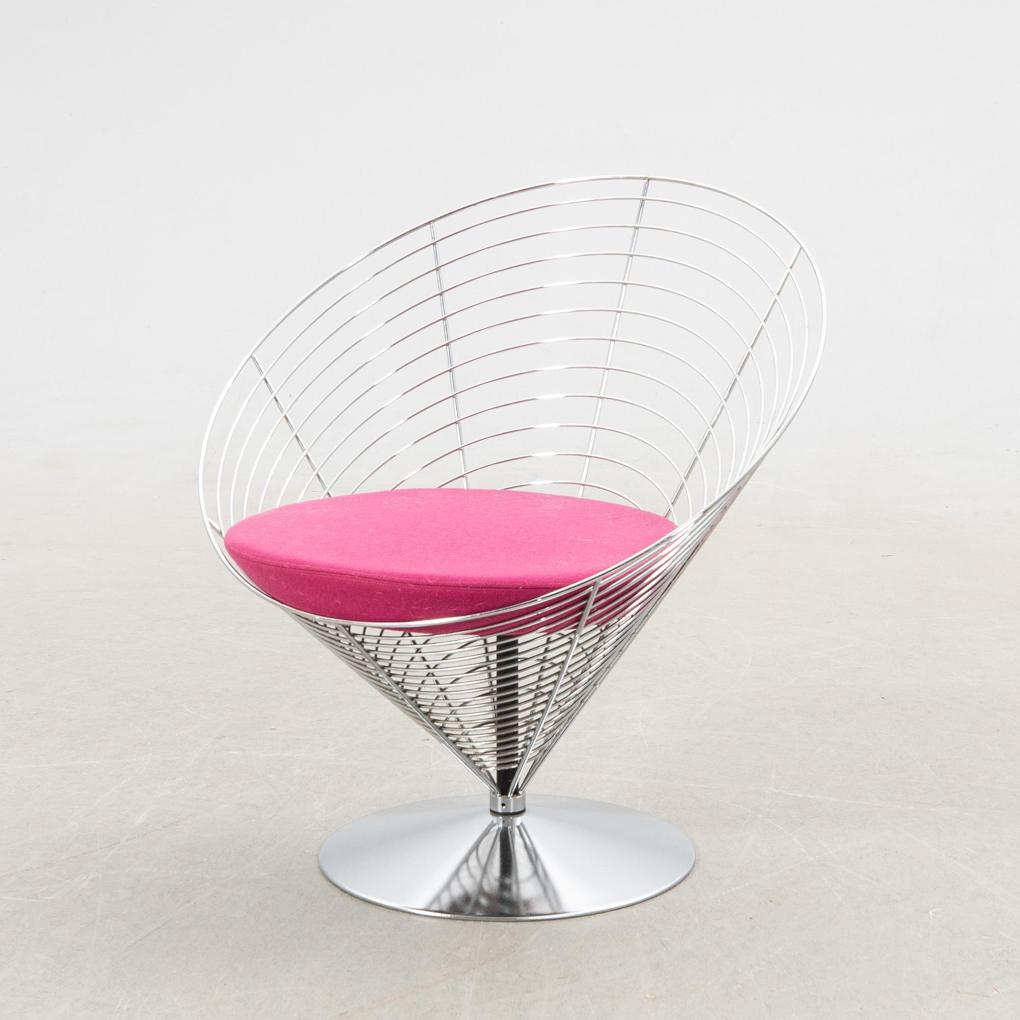 Verner Panton, chair/armchair "Wire Cone chair" Denmark 1980s/90s.