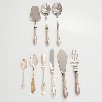 Bestickuppsättning, 53 delar, silver, Åbo, 1980-tal.