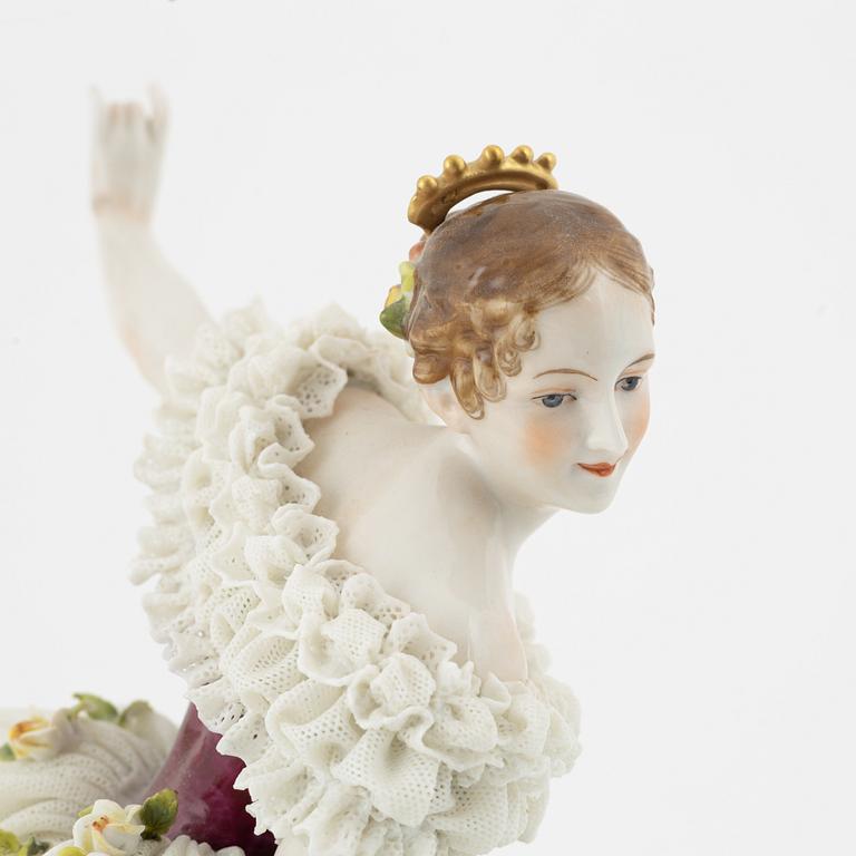 A porcelain figurine, Rudolstadt Volkstedt, Germany, mid 20th Century.
