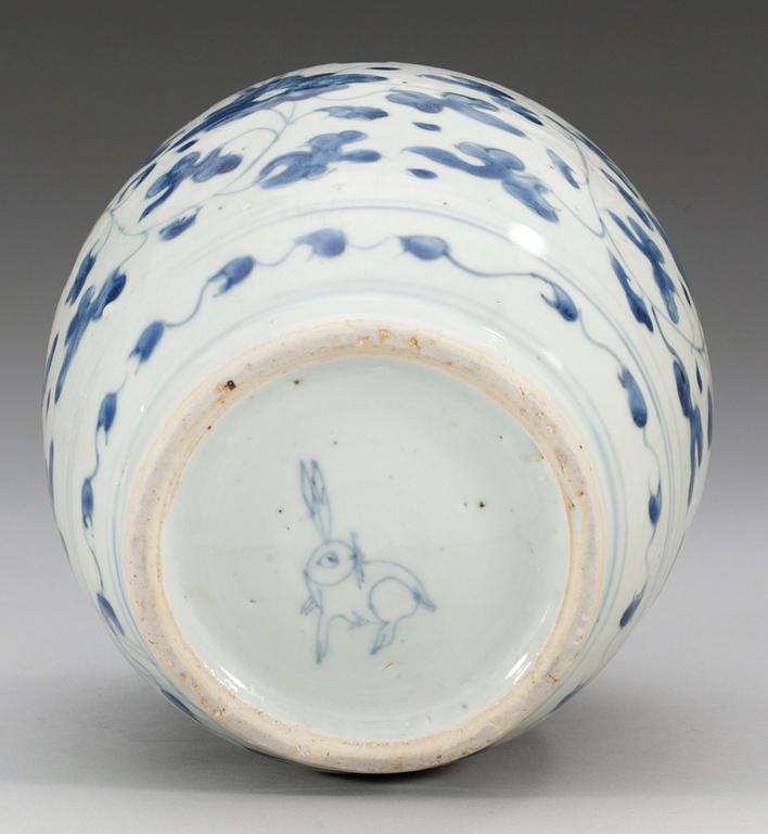 A blue and white jar, Ming dynasty (1368-1644).