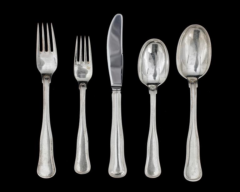 BESTICKSERVISDELAR, 10 st, silver, "Gammal Dansk", Cohr, Danmark. Totalvikt ca 560 gram.