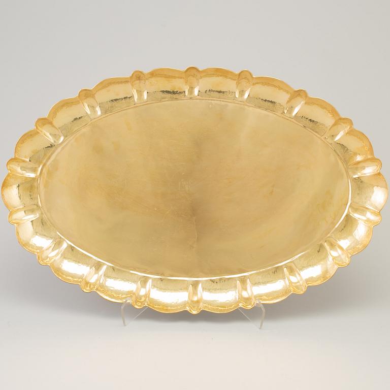 A mid 20th century brass tray by Lars Holmström, Arvika.