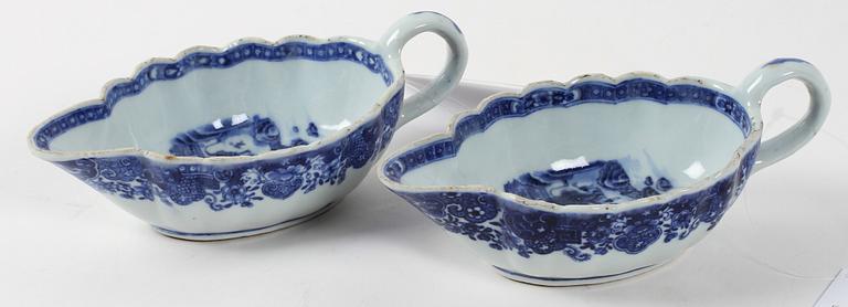 SÅSSNIPOR, ett par, porslin, Kina, Qianlong 1736-1795.