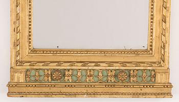 A late gustavian mirror, Stockholm hallmark 1793.