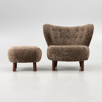 Viggo Boesen, fåtölj med fotpall, "Little Petra", &Tradition, Danmark.
