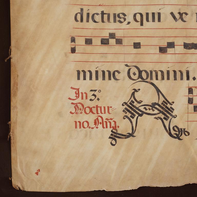 A vellum music sheet.