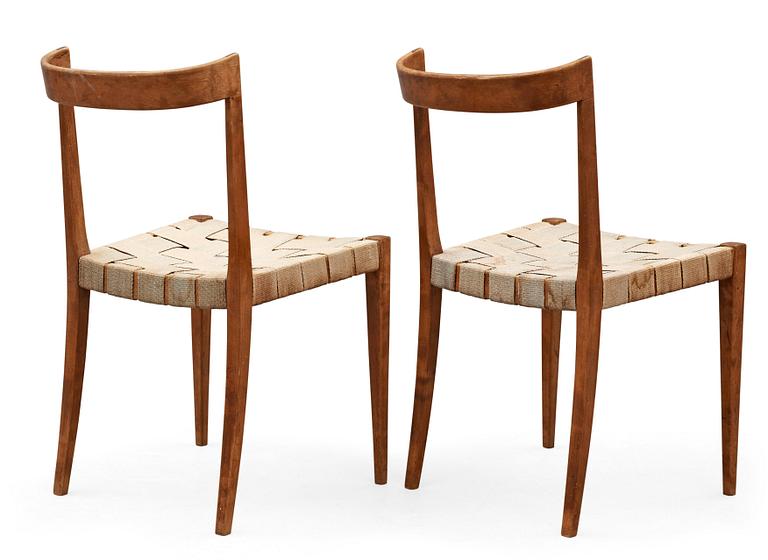 A pair of Bruno Mathsson stained birch chairs, Karl Mathsson, Värnamo ca 1931.