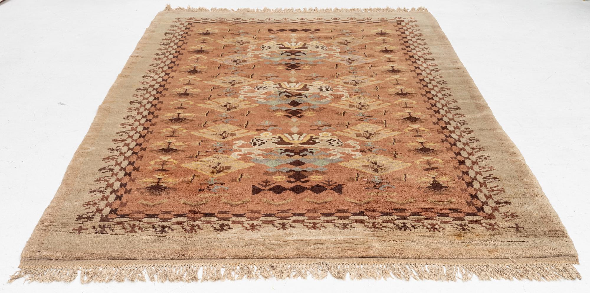 A knotted pile rug, probably Finland, 1930's-40's, c. 295 x 165 cm.
