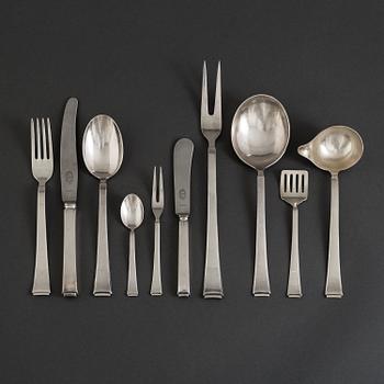 BESTICK, 58 delar, nysilver, WMF Württembergische Metallwarenfabrik, 1900-talets första hälft.