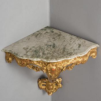 A Swedish Rococo console table, second half of the 18th century.