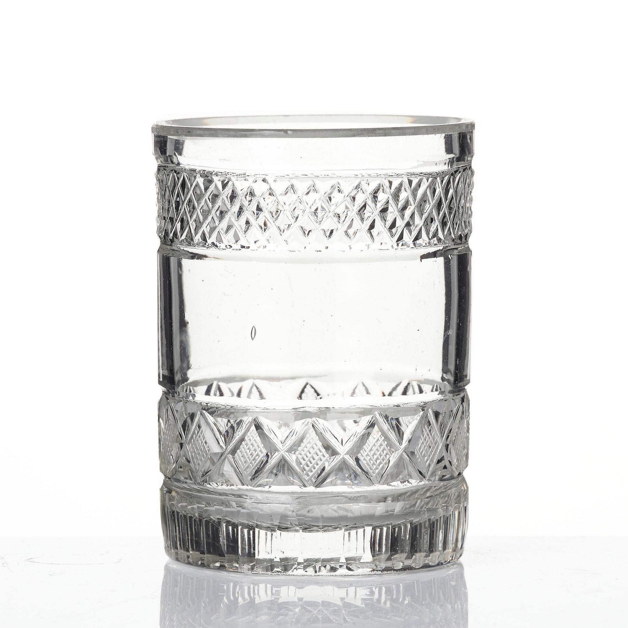 Seltzer glass, twelve pieces, Sweden, turn of the 20th century, Empire style.