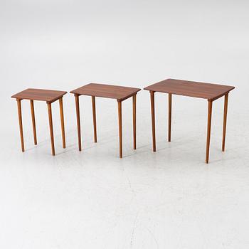 Nesting tables, 3 pieces, 1950s.