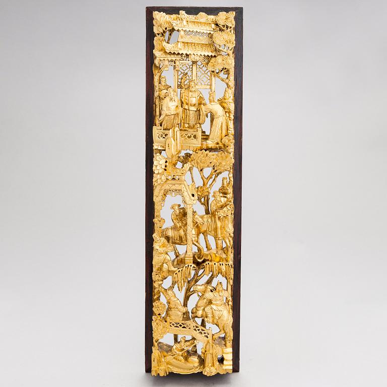 A Chinese, late Qing dynasty wood relief.