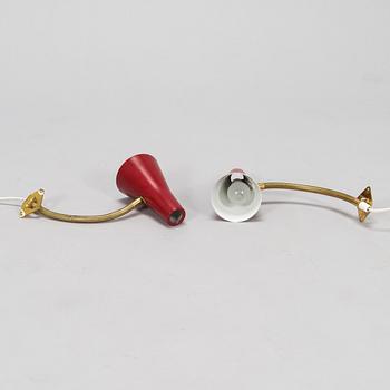A pair of wall lamps, mid-20th century.