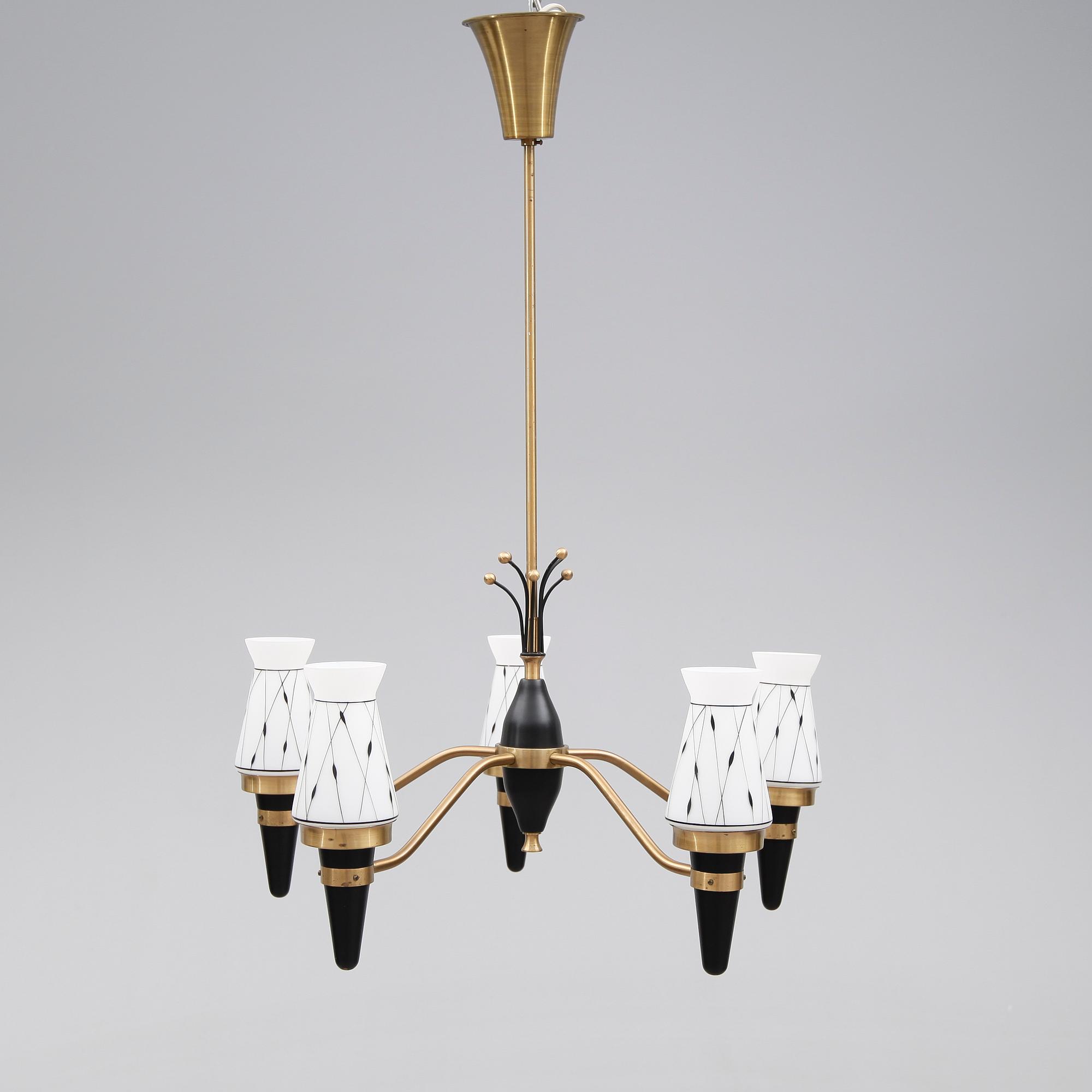 TAKLAMPA, 1900-talets mitt. Höjd ca 85 cm.