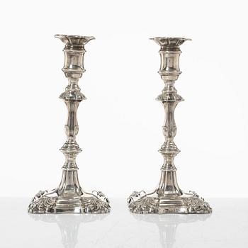 Candelsticks, a pair, silver, Sheffield 1833-34, mark of possibly Henry Wilkinson & Co.