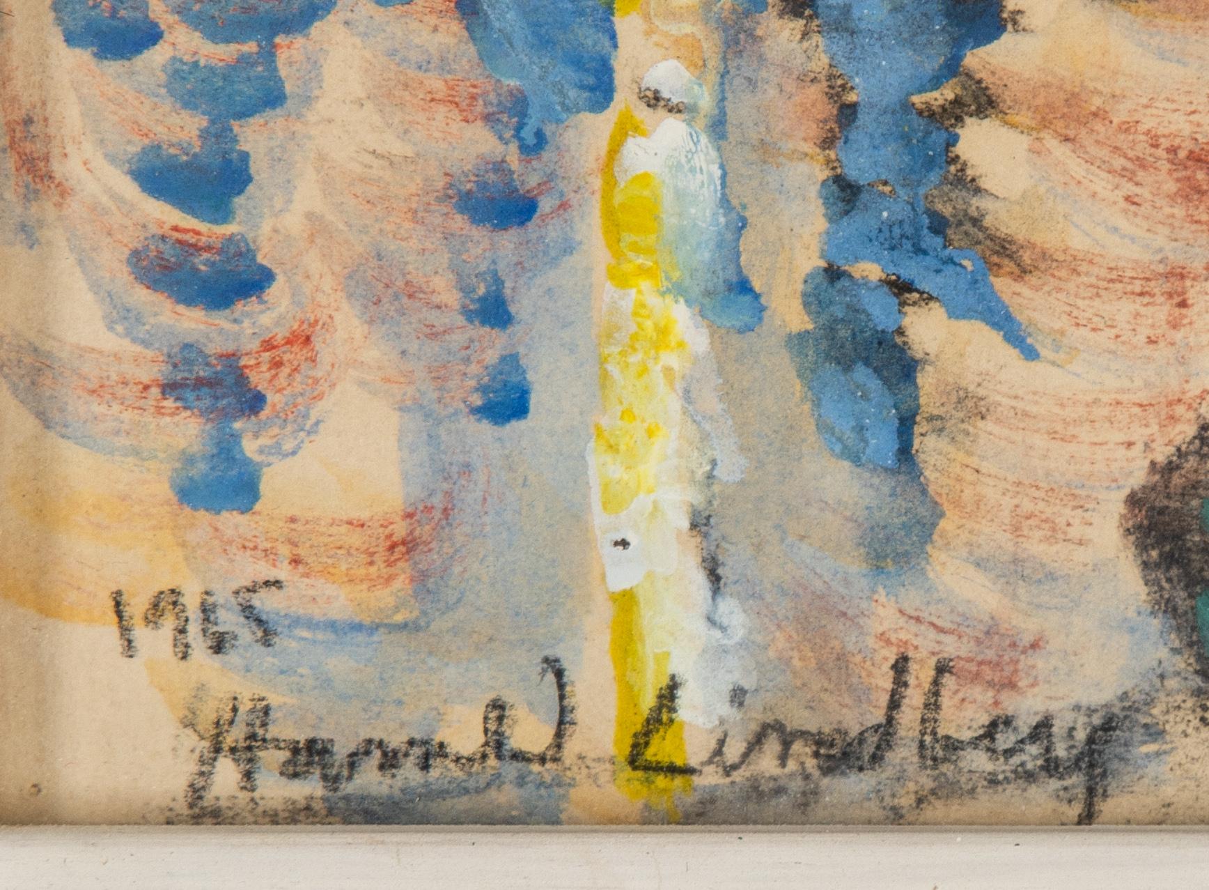 Harald Lindberg, mixed media on paper, signed and dated 1965.