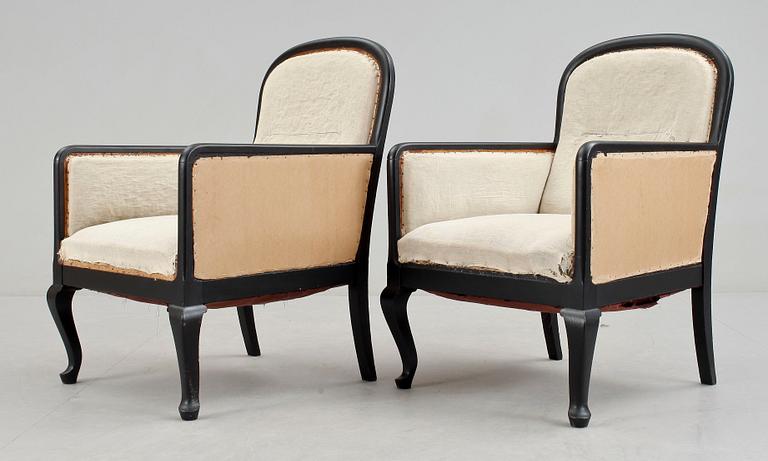 FÅTÖLJER, ett par, rokokostil, 1900-talets första hälft.