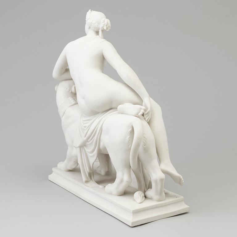 A Swedish unmarked parian figure of 'Ariadne', Gustafsberg porcelain manufactory, circa 1900.