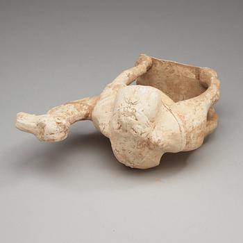 A pottery figure of a Camel, presumably Tang dynasty (618-906).
