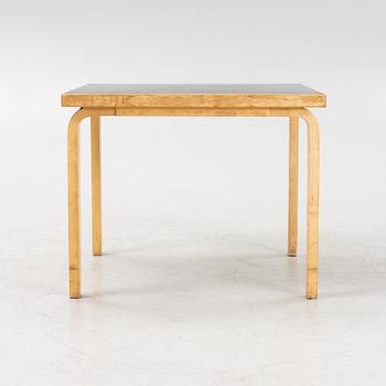 Alvar Aalto, table, model 816, and a set of three chairs, model 65, Artek, mid-20th century.
