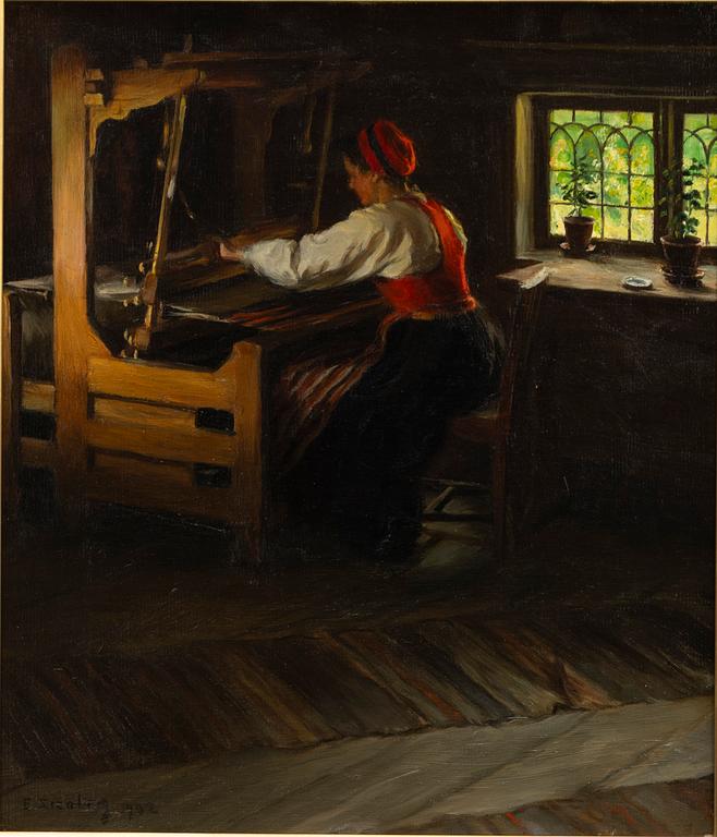 Emerik Stenberg, Kvinna vid vävstol.