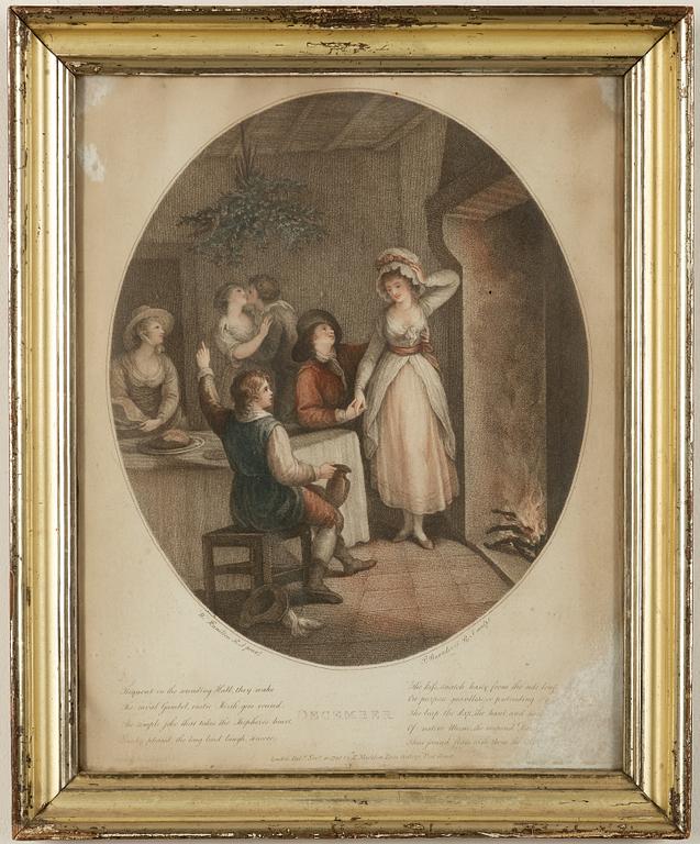 GRAVYRER. 12 st, England 1800-tal.