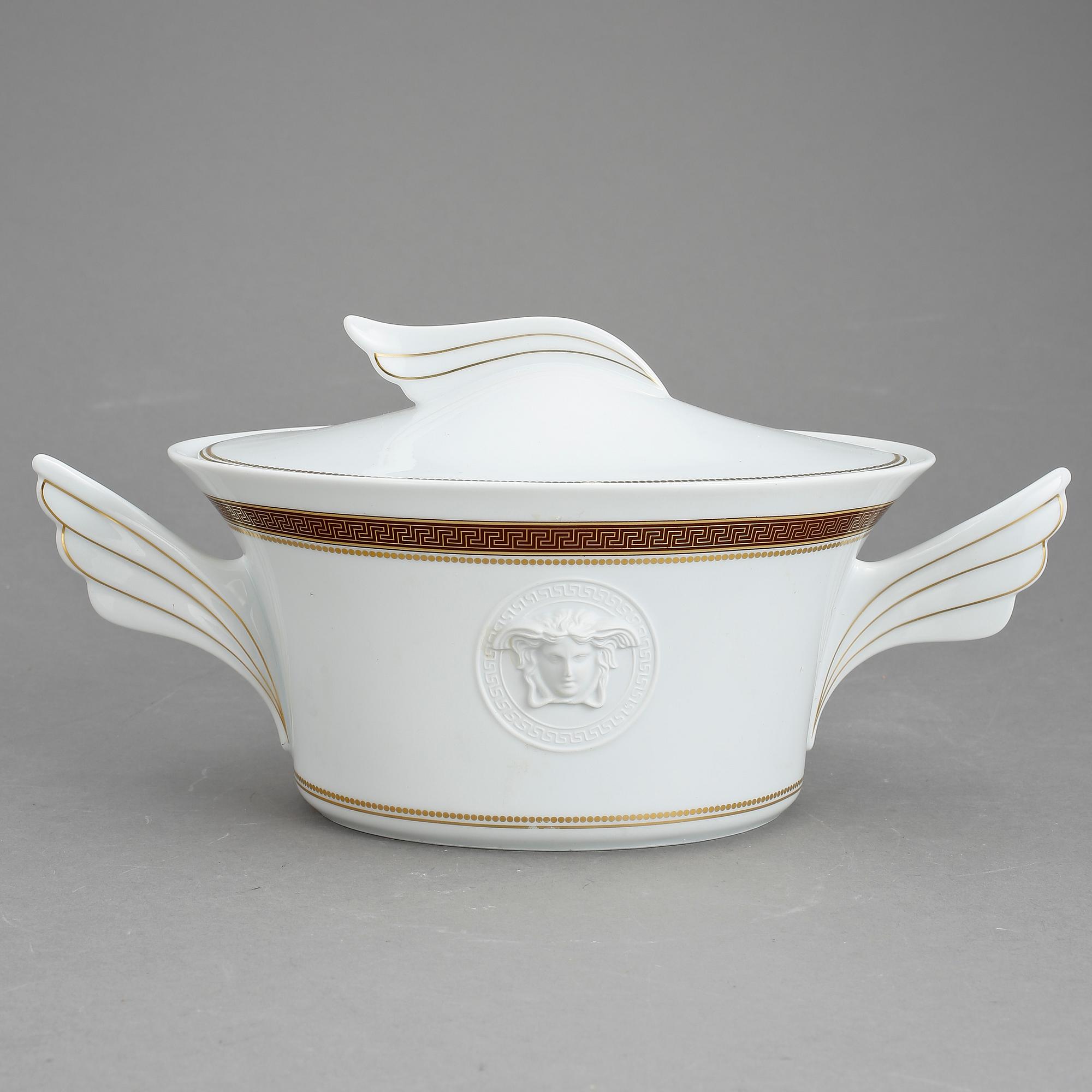 TERRIN, porslin, "Medallion Meandre Marron", Paul Wunderlich, Versace för Rosenthal.