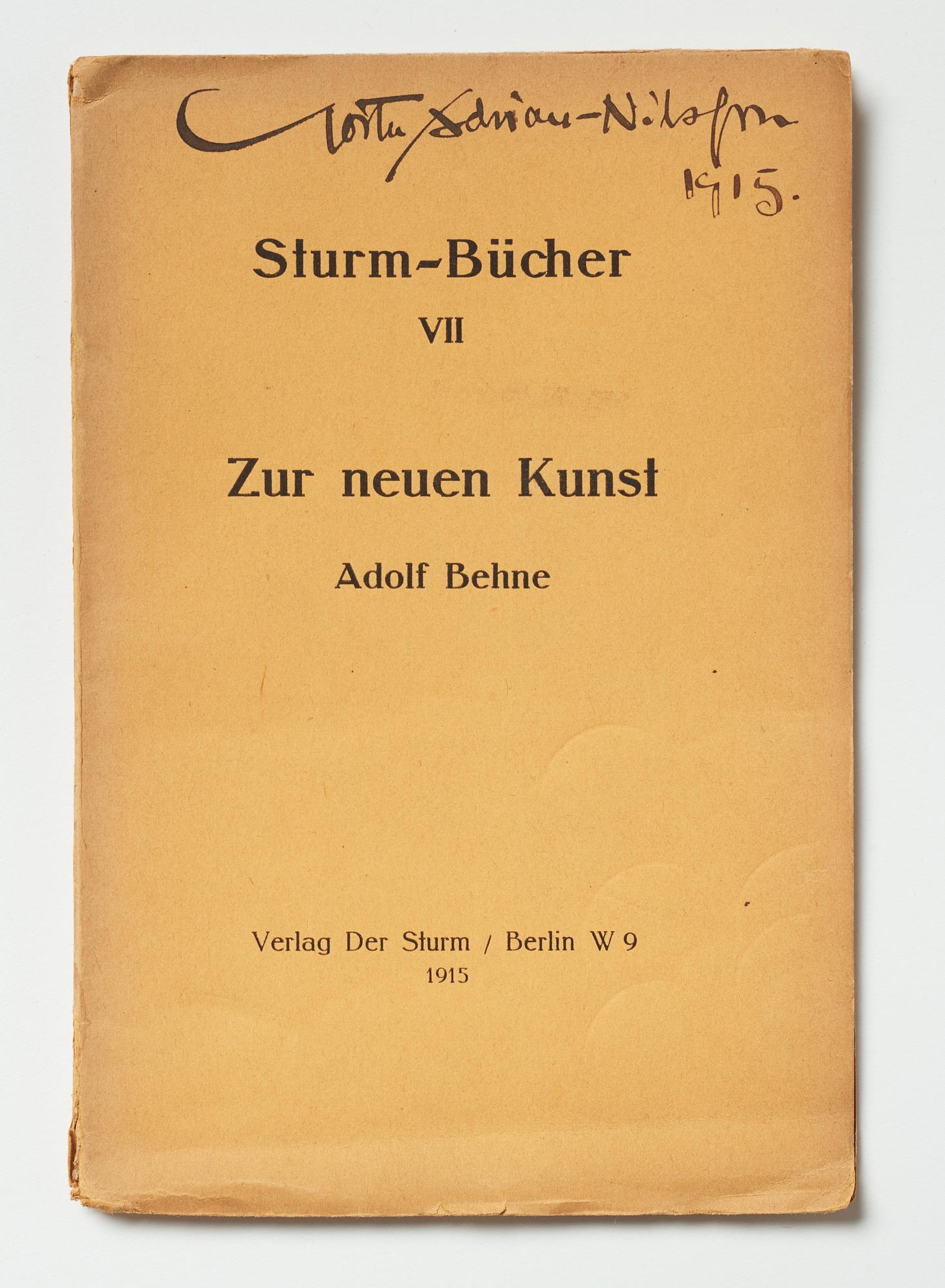 Exhibition catalogue and books (2) from Der Sturm plus a photo depicting Gösta Adrian-Nilsson (GAN).