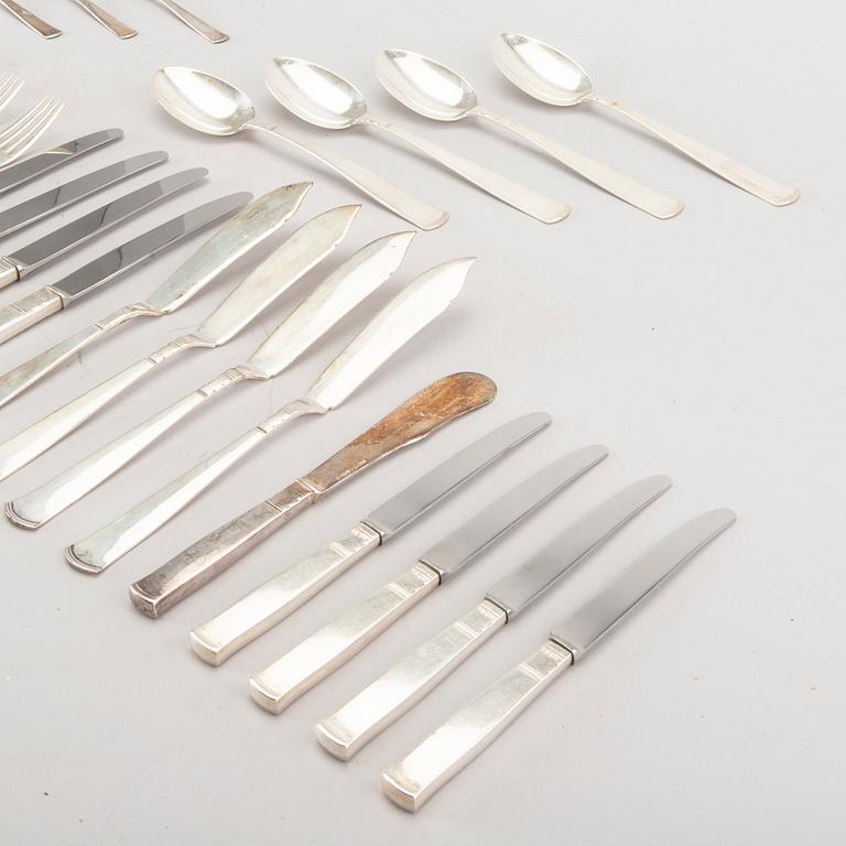 A set of Rosenholm silver cutlery, 108 pieces. Total weight incl. steel blades app. 3200 gram.